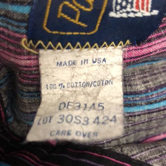 Vintage panhandle slim fit mens long sleeve. Western stripe size 17X35 - Picture 5 of 10